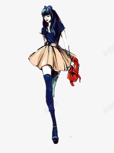 长靴女孩png免抠素材_88icon https://88icon.com 个性 创意 手绘 服装 潮流 美女 美术 设计