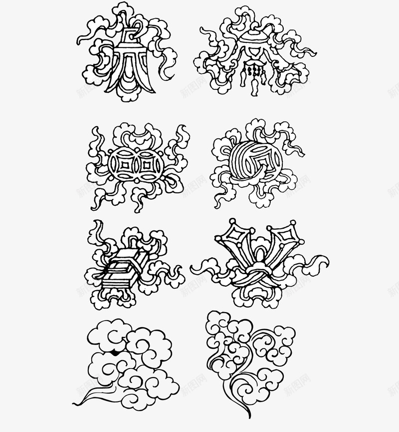 古典花纹矢量图eps免抠素材_88icon https://88icon.com 云朵 古典素材 古典花纹 纹路 花纹 矢量图