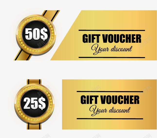 金色渐变背景优惠券png免抠素材_88icon https://88icon.com 优惠券 促销 华丽 欧洲宫廷风格 欧美 花体英文 金属光泽