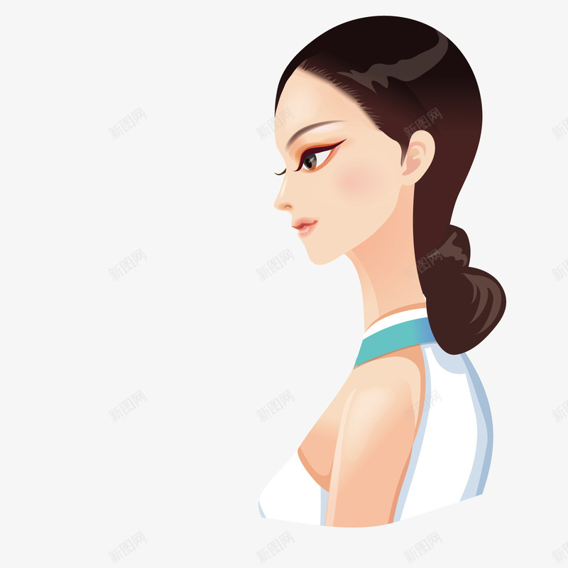 露肩侧面小美女png免抠素材_88icon https://88icon.com 侧面 美女 露肩