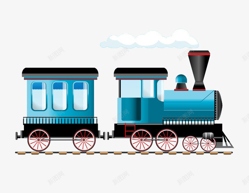 卡通火车png免抠素材_88icon https://88icon.com Q版小火车 卡通小火车 火车 白云 蒸汽火车