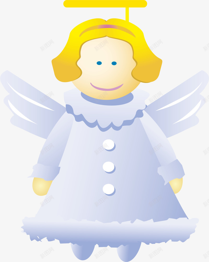 白色呆萌天使png免抠素材_88icon https://88icon.com 呆萌天使 白色圆点 白色天使 白色翅膀 童趣 金色光环