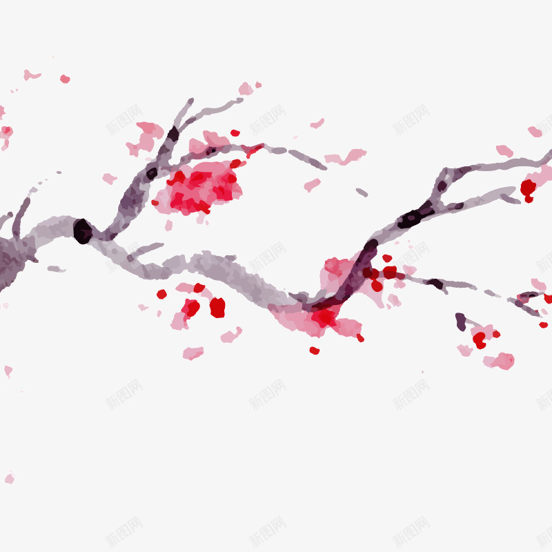 樱花树枝装饰png免抠素材_88icon https://88icon.com 手绘 樱花树枝 樱花树枝素材装饰 素材装饰