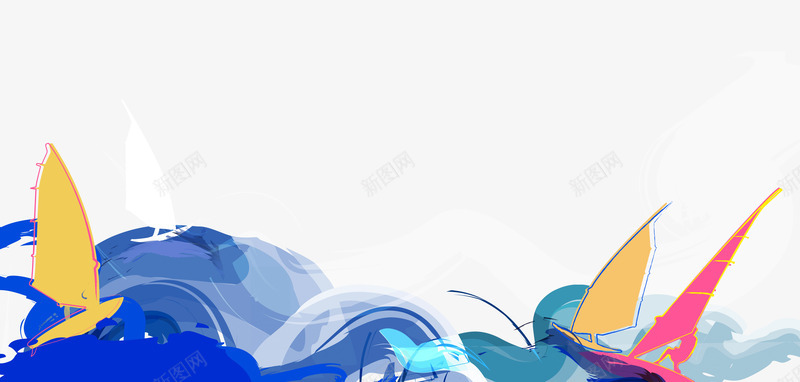 帆船psd免抠素材_88icon https://88icon.com banner 帆船 海上运动 海报装饰 装饰