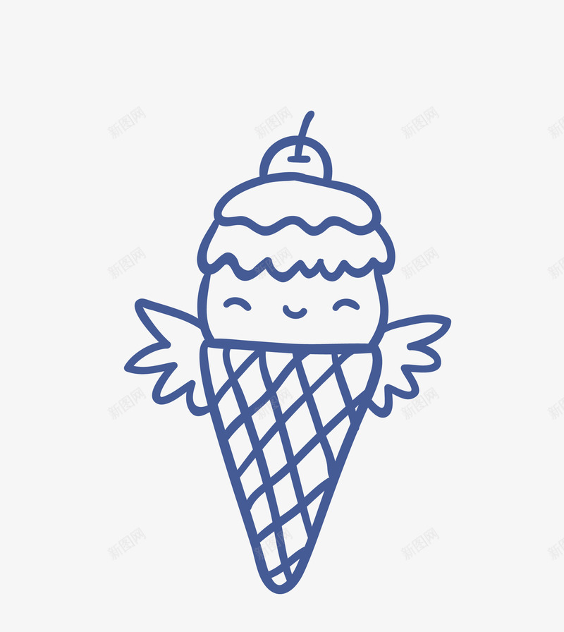 线稿冰激凌矢量图eps免抠素材_88icon https://88icon.com 冰激凌 卡通线稿 矢量线稿 简洁线稿 线稿 线稿蓝色 矢量图