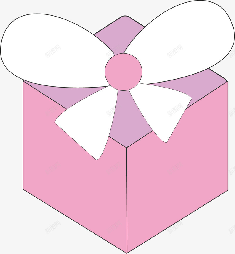 粉丝简洁卡通礼物盒库png免抠素材_88icon https://88icon.com 可爱 小巧 方正 蝴蝶结
