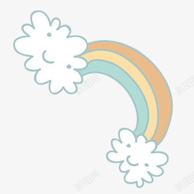 彩虹白云卡通png免抠素材_88icon https://88icon.com 卡通 卡通素材 彩虹 白云 笑脸