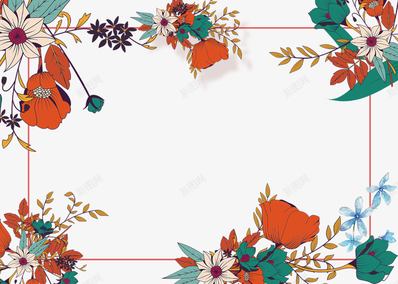 手绘小清新花叶边框png免抠素材_88icon https://88icon.com 叶子装饰边框 小清新 手绘画 手绘花环边框 手绘花草 手绘边框 树叶边框 花朵装饰边框 花朵边框