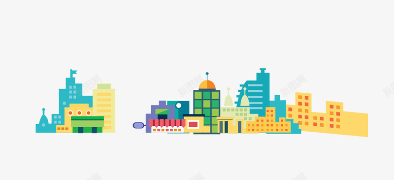 卡通城市建筑图案png免抠素材_88icon https://88icon.com 儿童 卡通楼房 商业区 城市 大楼 彩色 楼房 都市建筑