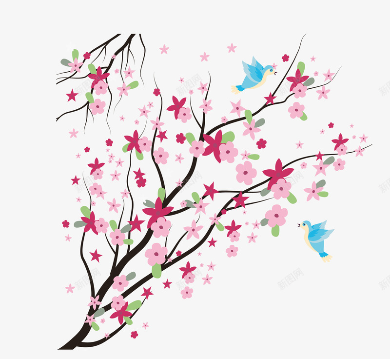 手绘粉红色桃花装饰矢量图ai免抠素材_88icon https://88icon.com 手绘花 桃花 桃花樱花 梅花 樱花梅花 粉红色桃花 粉色花 腊梅 花 花瓣 矢量图