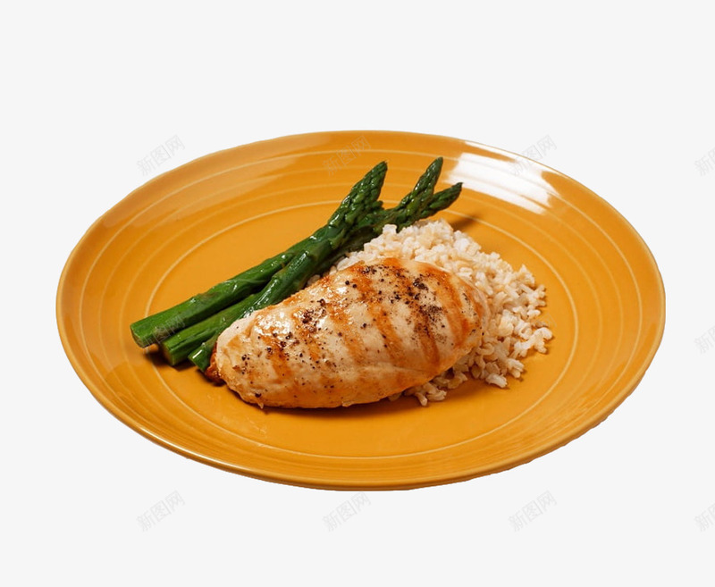 简洁橙色盘子装着的烤鸡胸肉和米png免抠素材_88icon https://88icon.com 料理 烤肉 烤鸡 简洁橙色盘子装着的烤鸡胸肉和米饭免扣免费下载 米饭 菜 蔬菜 鸡胸 鸡胸肉 鸡胸脯
