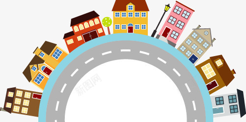 卡通扁平城市建筑公路房子矢量图ai免抠素材_88icon https://88icon.com 公路 卡通 城市 建筑 房子 扁平 矢量图
