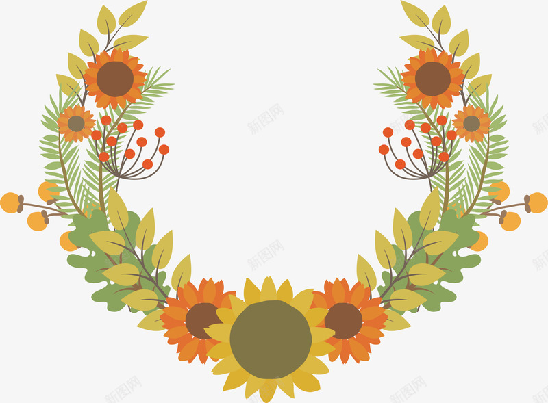 向日葵标题框矢量图ai免抠素材_88icon https://88icon.com 向日葵 向日葵标题框 向日葵花环 矢量png 秋天向日葵 秋天标题框 矢量图