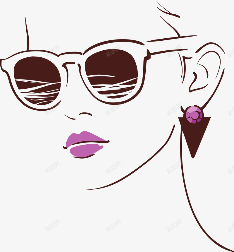 时尚带眼镜美女png免抠素材_88icon https://88icon.com 人物 女性 手绘美女 时尚手绘美女 时尚美女 眼镜美女 矢量素材 美女矢量