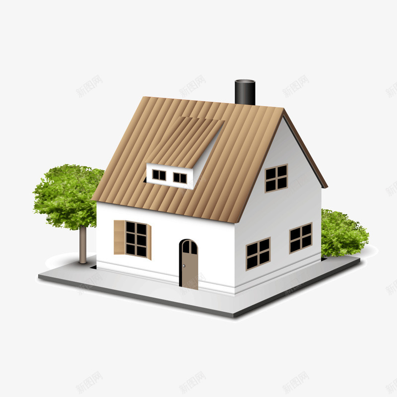 白色质感房子欧美矢量图ai免抠素材_88icon https://88icon.com 房子 欧美 白色 质感 矢量图