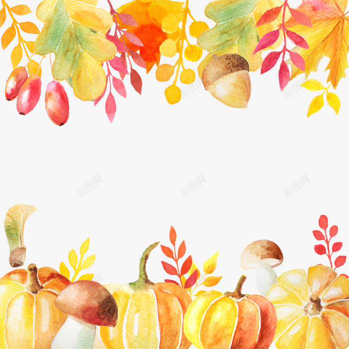 水彩画南瓜叶子png免抠素材_88icon https://88icon.com 南瓜 唯美 小清新 手绘 水彩画 花卉