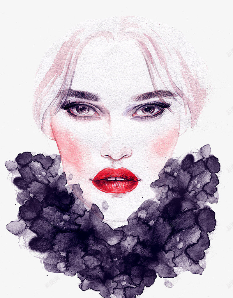 炫彩美女绘画png免抠素材_88icon https://88icon.com 插画女性 插画时尚 美术绘画 装饰画