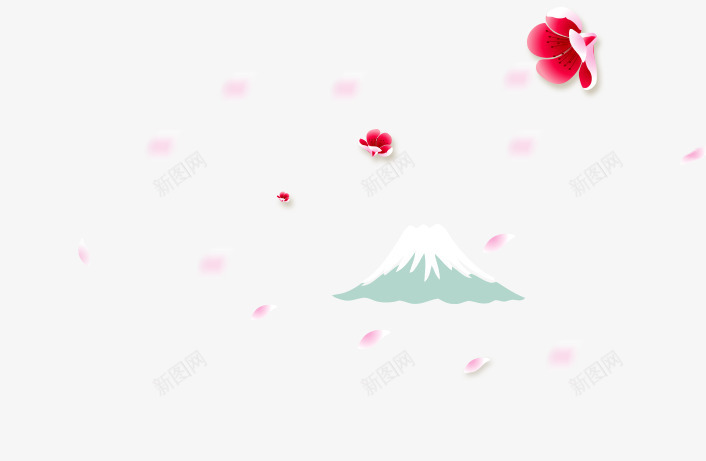 日本富士山和樱花png免抠素材_88icon https://88icon.com 促销 促销海报 旅游 日本 日本旅游 樱花 海报 美丽的富士山 花瓣