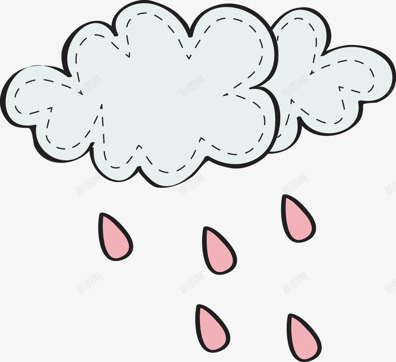 云朵png免抠素材_88icon https://88icon.com 云朵矢量 卡通手绘 白云 雨滴