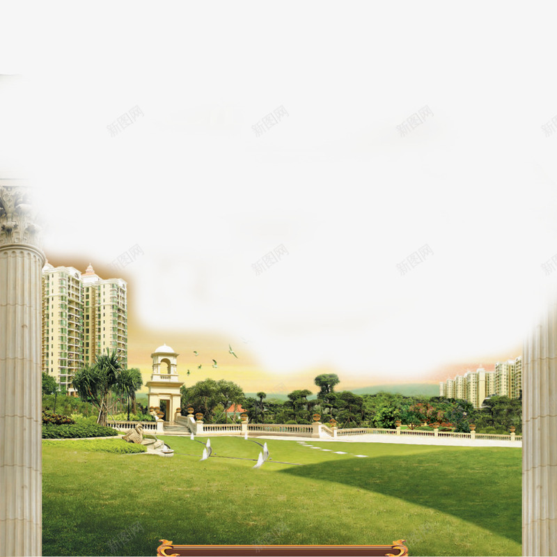 广阔建筑png免抠素材_88icon https://88icon.com 公园 地产 城市 大厦 广场 建筑 高楼
