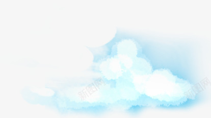 手绘卡蓝色白云装饰png免抠素材_88icon https://88icon.com 白云 蓝色 装饰