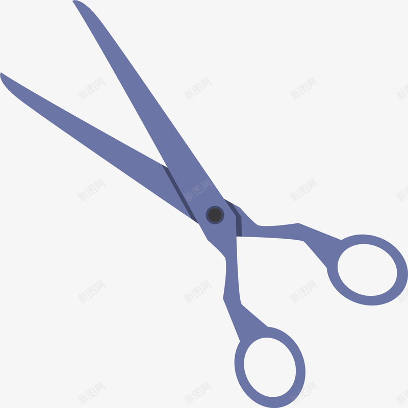 手绘蓝色剪刀发剪png免抠素材_88icon https://88icon.com 圆点 手绘剪刀 水彩 简约 蓝色剪刀