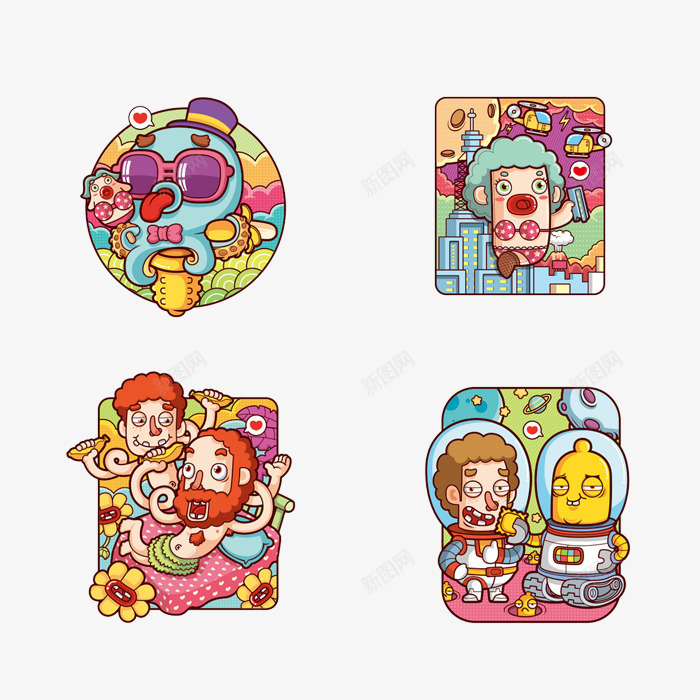 欧美朋克风卡通人物png免抠素材_88icon https://88icon.com 人物 卡通 可爱 庞克风 欧美朋克风