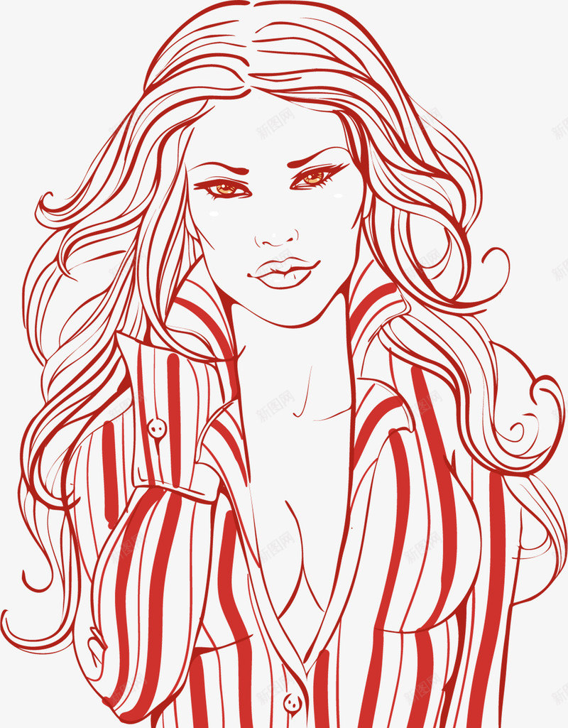 美女模特线稿矢量图eps免抠素材_88icon https://88icon.com 模特 矢量图形 矢量美女 素材 美女 美女模特 美女矢量 矢量图