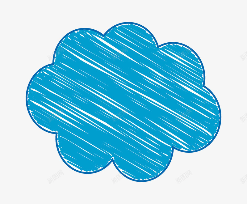 天蓝色云朵png免抠素材_88icon https://88icon.com 云朵 儿童风格 卡通 天蓝色云朵 线条