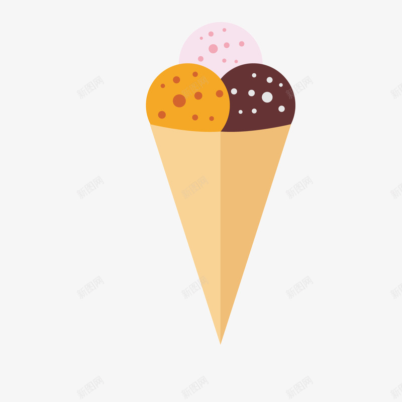 彩色冰激凌png免抠素材_88icon https://88icon.com 三角形 商务 圆形 彩色 扁平化 纹理 美食 食物