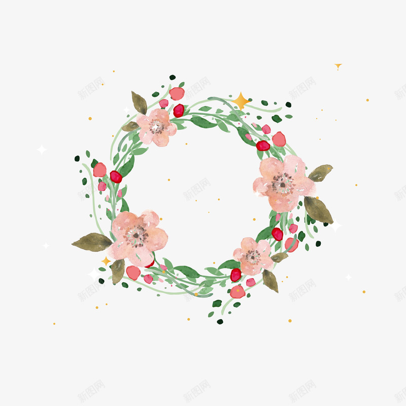 绿色情人节花圈装饰案矢量图ai免抠素材_88icon https://88icon.com 卡通 情人节 情人节装饰 手绘 渐变 纹理 纹路 绿叶 花朵 花环 装饰 质感 矢量图