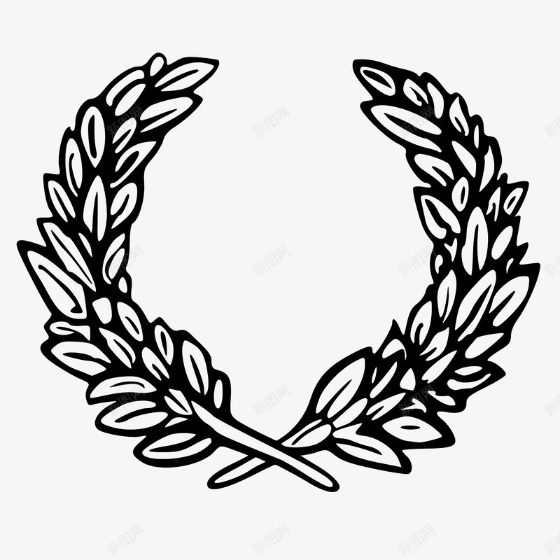 手绘黑色橄榄枝花环png免抠素材_88icon https://88icon.com 和平 手绘 橄榄叶 橄榄枝 橄榄枝花环 橄榄油 花环 设计 边框 黑色