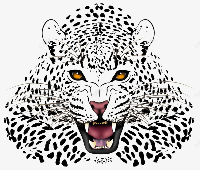 黑色老虎png免抠素材_88icon https://88icon.com 免扣png 凶猛 动物 张嘴 牙齿 豹子