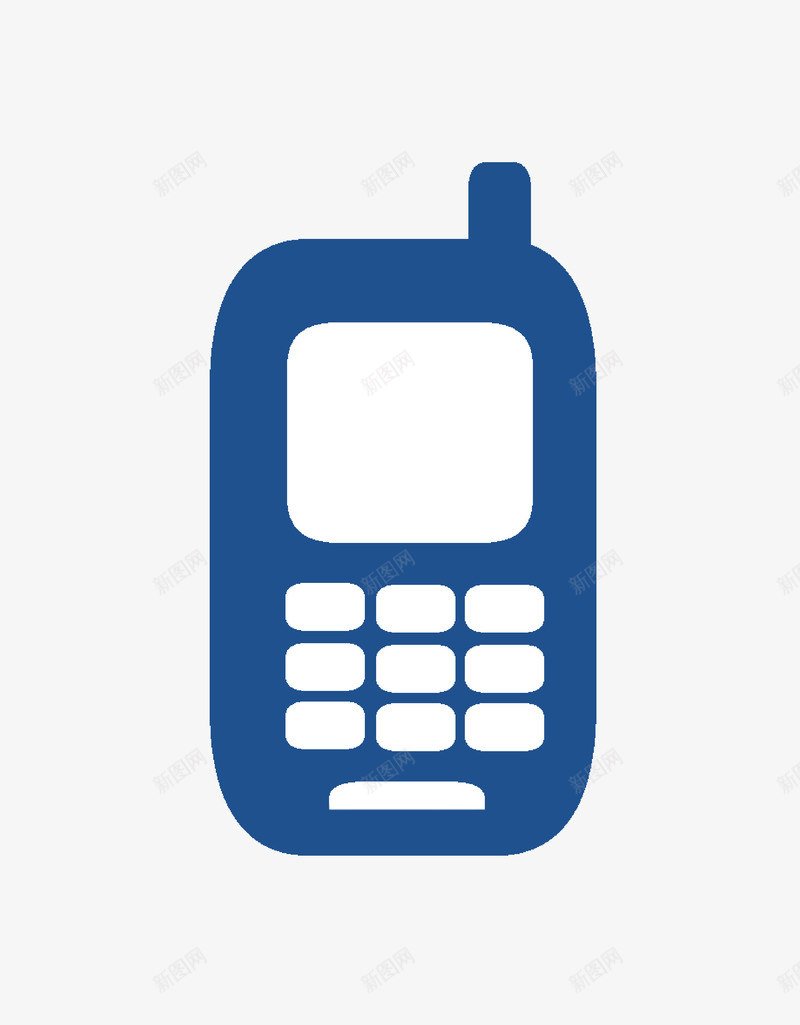 蓝色卡通按键小灵通手机png免抠素材_88icon https://88icon.com 卡通 小灵通 工具 手机 按键手机 矢量小灵通 蓝色