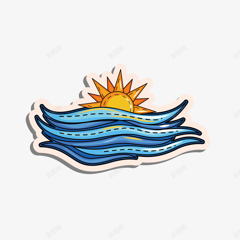 云朵海浪太阳帖子矢量图eps免抠素材_88icon https://88icon.com 卡通 图案 天气 天气预报 天气预报LOGO 小清新 帖子 矢量图 简约 装饰