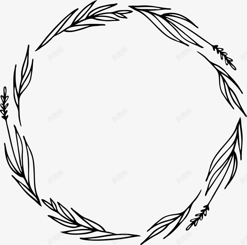 黑白花环png免抠素材_88icon https://88icon.com 底纹 底纹背景 文化艺术 现代纹样 花纹底纹 装饰图案 设计 黑白花环