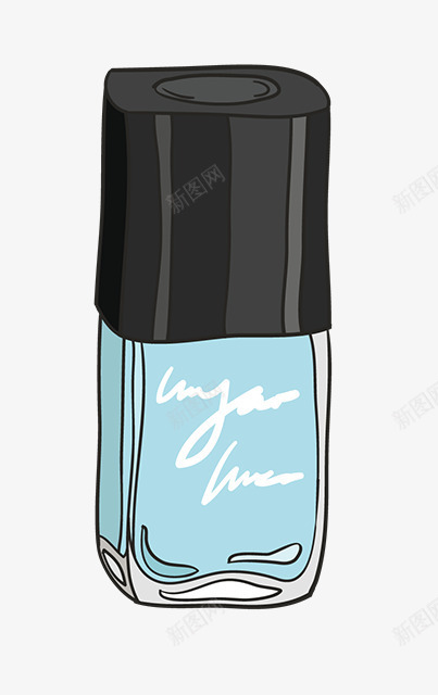 手绘风格化妆品png免抠素材_88icon https://88icon.com 化妆品 卡通化妆品组 手绘风格化妆品 插画 蓝色指甲油