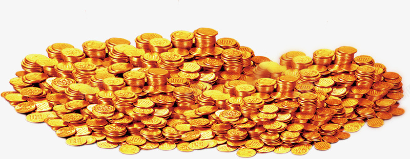 金色的钱堆png免抠素材_88icon https://88icon.com 商业 财富 金融 钱堆 钱币