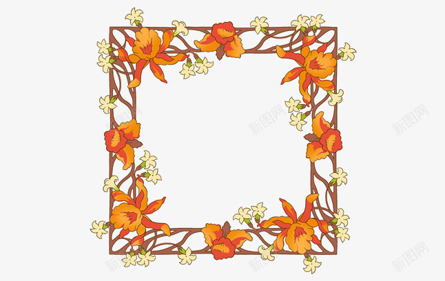 花环边框png免抠素材_88icon https://88icon.com 花环 藤条 装饰素材 黄色