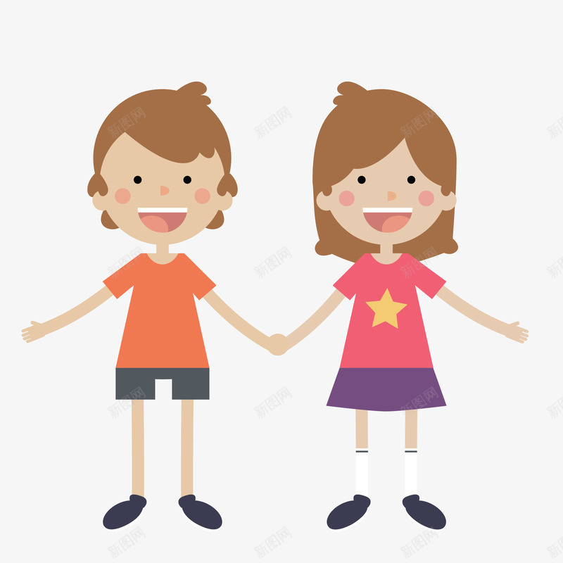 可爱拉手儿童友谊日贺卡矢量图ai免抠素材_88icon https://88icon.com 人物 儿童 卡通 友谊万岁 小女孩 微笑 手拉手 矢量图