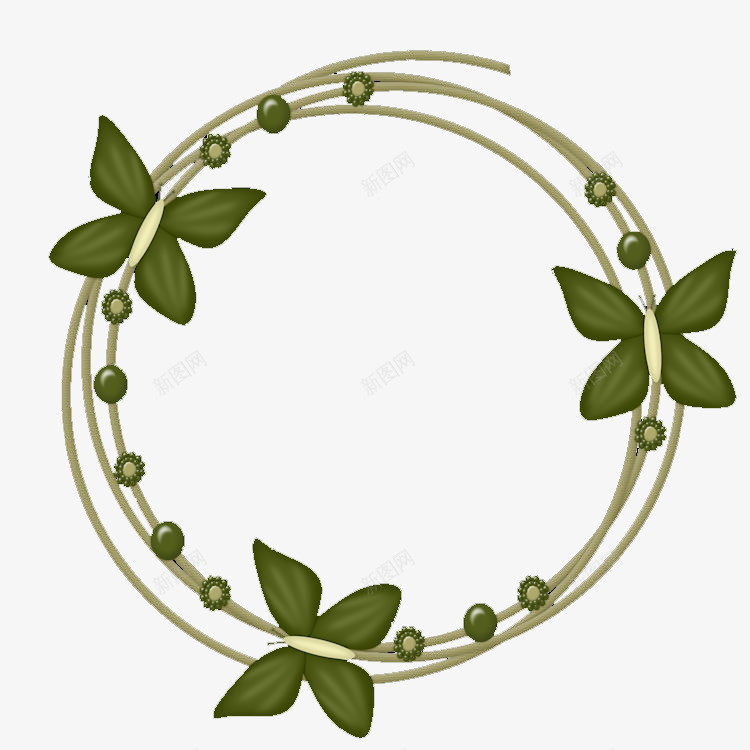 绿色l花环png免抠素材_88icon https://88icon.com 植物 绿色 绿色素材 绿色花环 花环