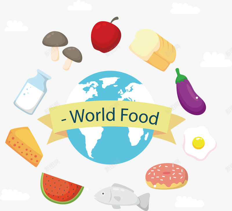 美味食物标题框矢量图ai免抠素材_88icon https://88icon.com 世界美食节 地球 矢量png 美味食物 美食 美食节 矢量图