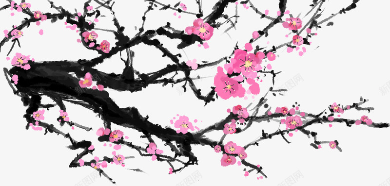 中国风装饰手绘梅花psd免抠素材_88icon https://88icon.com 中国风 手绘 梅花 花枝 装饰图案 装饰梅花 鲜花