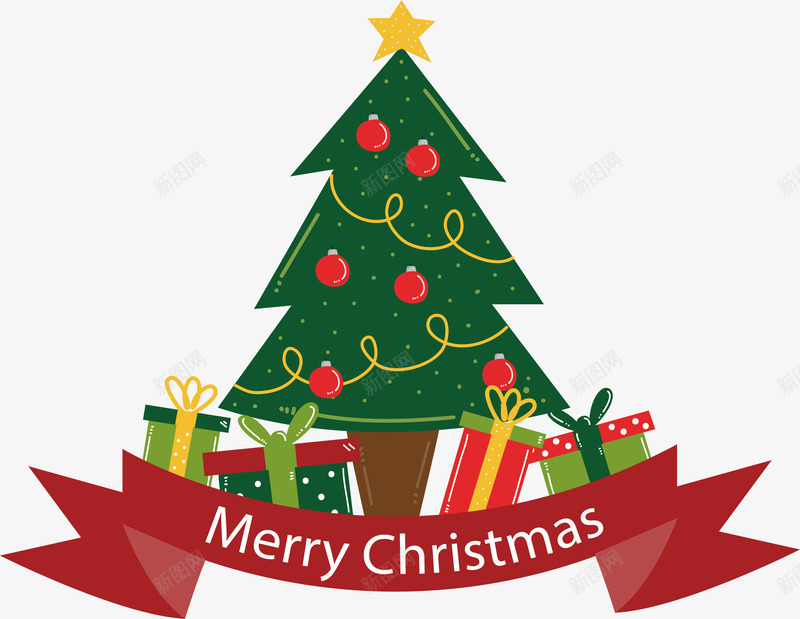 圣诞节可爱卡通圣诞树矢量图ai免抠素材_88icon https://88icon.com 卡通圣诞树 可爱圣诞树 圣诞树 圣诞礼物 圣诞节 矢量png 矢量图