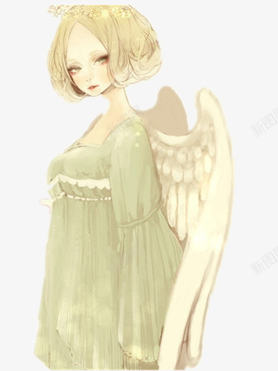 挥着天使翅膀的女孩png免抠素材_88icon https://88icon.com 文艺 服饰 短发 花环 装饰品