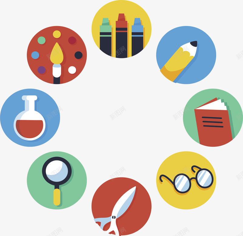圆圈课程分类边框矢量图eps免抠素材_88icon https://88icon.com 教育 教育分类 矢量png 课程 课程分类 矢量图