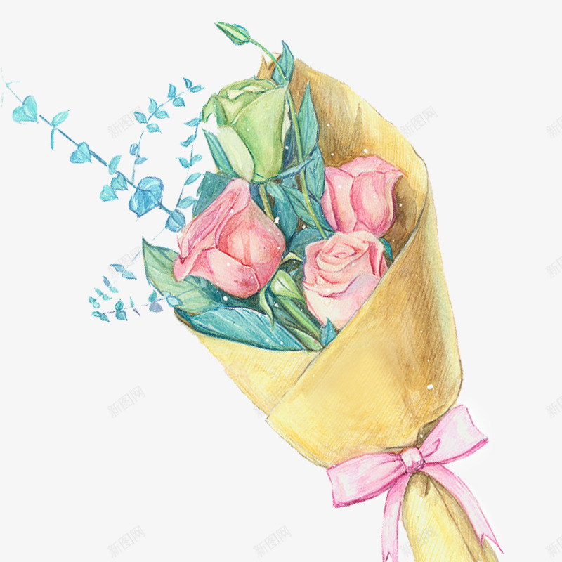 2018年情人节鲜花促销海报psd免抠素材_88icon https://88icon.com 2018年 2018年情人节鲜花促销海报 促销海报 卡通鲜花 情人节 手绘鲜花 鲜花