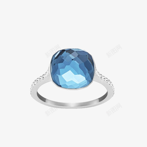 施华洛世奇蓝色戒指png免抠素材_88icon https://88icon.com 产品实物 合金水晶戒指 欧美风格戒指 蓝色戒指