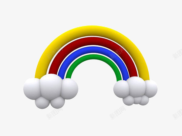 3D立体彩虹png免抠素材_88icon https://88icon.com 3D 彩虹 立体 立体云朵