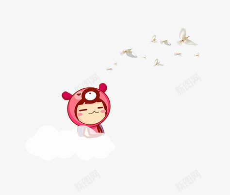元气美少女png免抠素材_88icon https://88icon.com 云彩 元气 卡通 嘟嘴 大雁 少女 微笑